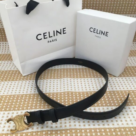 Celine Black Belt with Gold Buckle - Picture 6 of 6